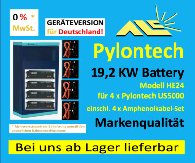 Pylontech 19,2 KW 48 Volt 19'' Rack-Speicher, 4 x US5000, RECHNUNG mit 0% MwSt.
