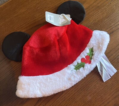 Disney Parks 2023 Mickey Ears Santa Plush Holiday Bucket Hat  display picture 3