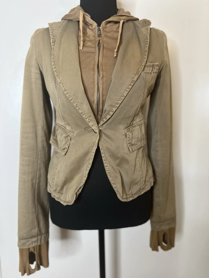 DA-NANG Women's Blazer Style Hooded Jacket with Layered Look - Size XS - Image 3 of 4