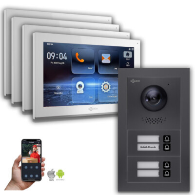 Goliath IP Video Türsprechanlage: 10-Zoll 4 Familienhaus, Smartphone App, Anthra