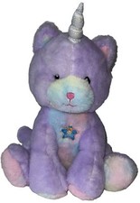 FAO Schwarz Glow Brights Kittycorn Stuffed Animal Lights Sounds Purple Unicorn
