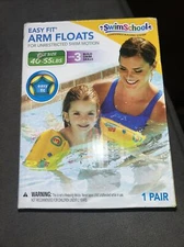 New Sealed Swim School Easy Fit Arm Floats Level 3 Build Swim Skills 40-55 lbs