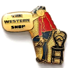 The Western Shop Cowboy Boot Pin Vintage Promotional Western Store Souvenir VTG