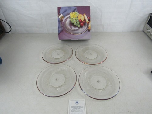 Vintage Mikasa Crystal Scala Gold Salad/ Canape Plates Set of 4 - SA518/402-NOS - 第 1/11 張圖片