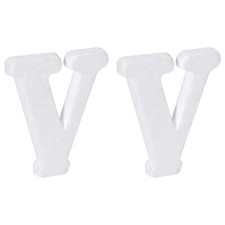 Foam Letters V Letter EPS White Polystyrene Letter Foam 100mm/4 Inch, Pack of 2
