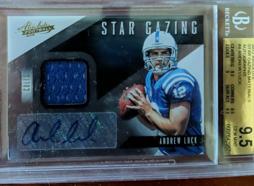 Andrew Luck Panini Absolute Star Gazing Materials #4 Base