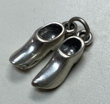 Vintage Sterling Silver Clog Clogs Dutch Hallmark Charm Pendant Shoes 925