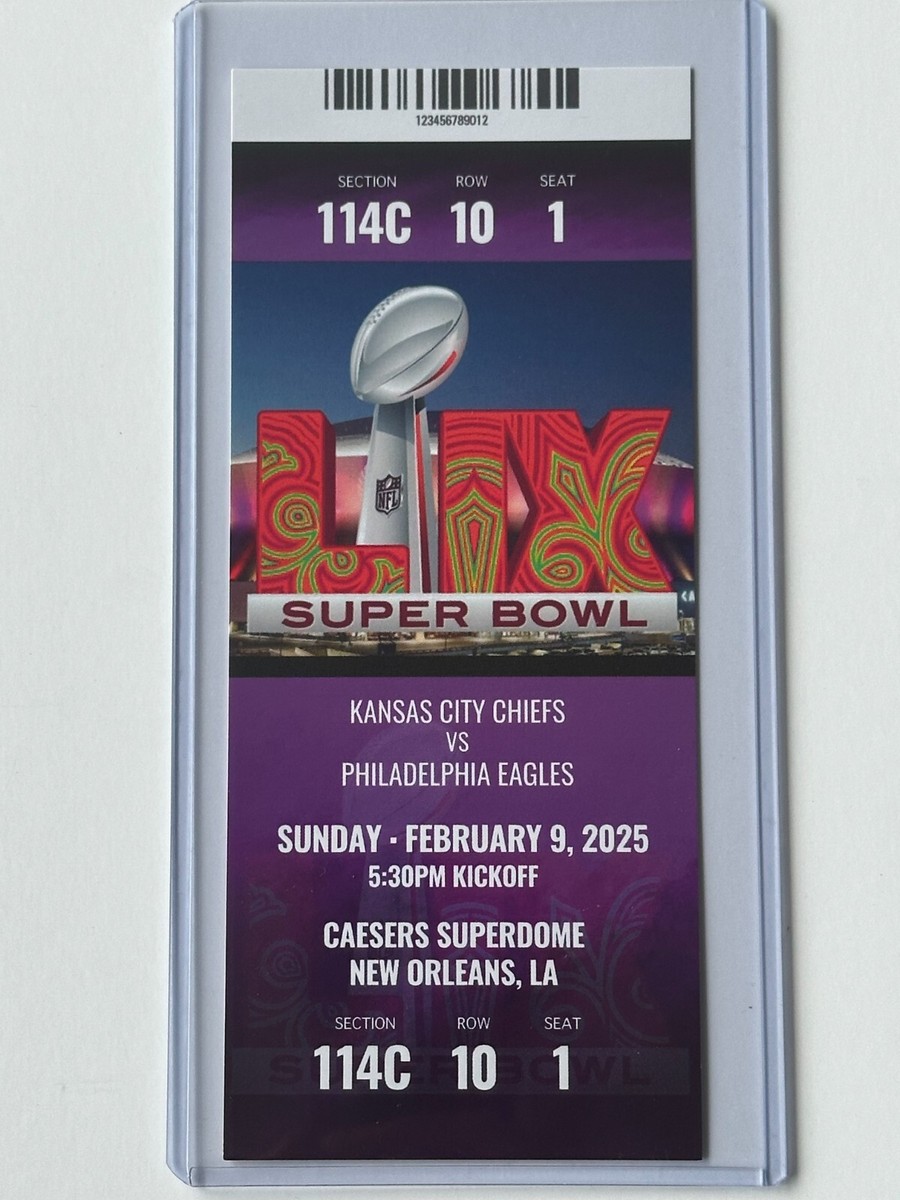 2025 SUPER BOWL LIX 59 NFL Replica Ticket New Orleans PHILLY