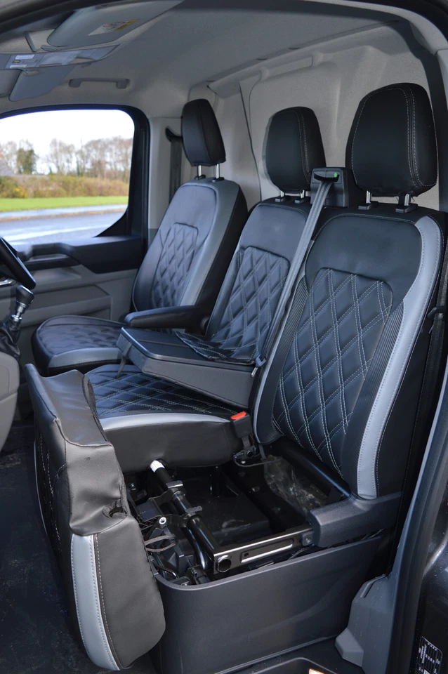 FORD TRANSIT CUSTOM 2024 - Black, Grey & Carbon DIAMOND SEAT COVERS - Изображение 4 из 4