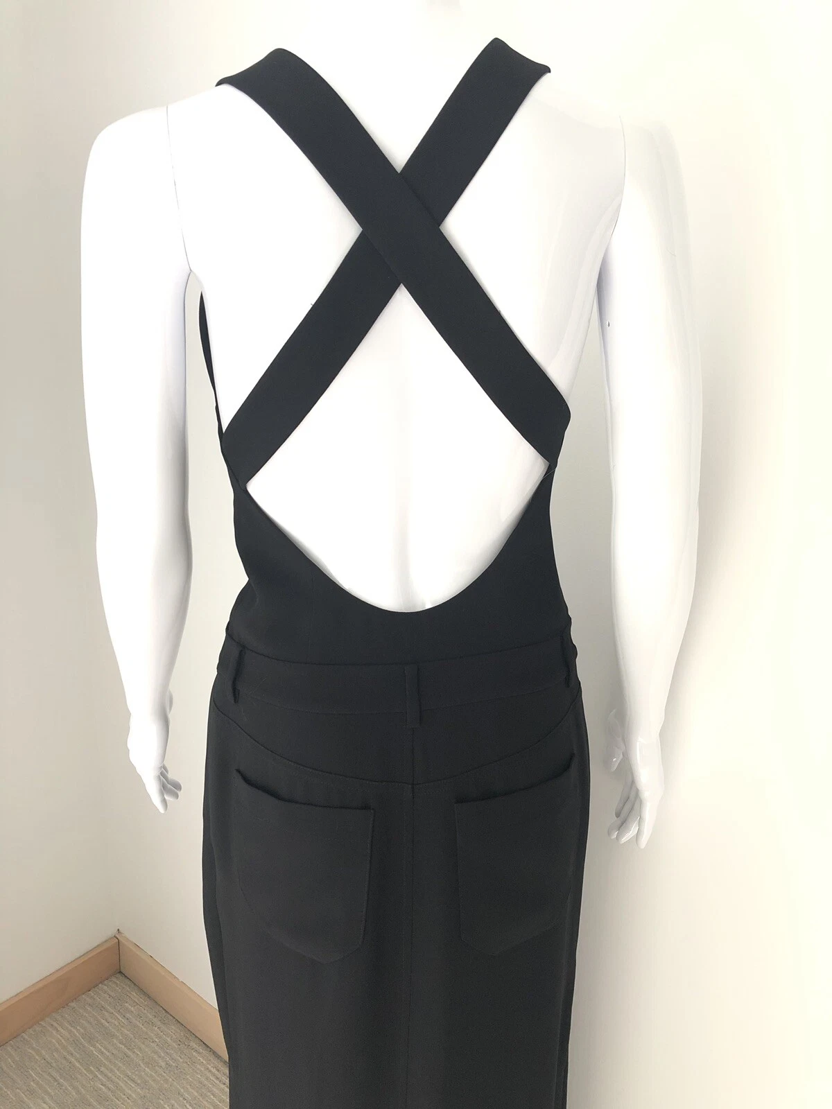 $535 NWT T BY ALEXANDER WANG Black Convertible Cadu Wrap Dress Sz US 2