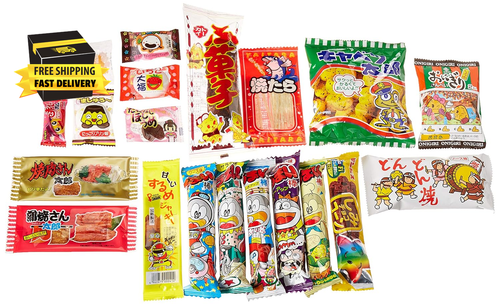 Japanese Candy Box Assortment Kit 20Pcs Dagashi Umaibo Snack Gumi Potato Chip Ki