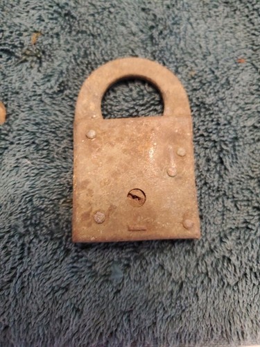 1880's EAGLE LOCK Co. BRASS 3 LEVER PADLOCK OLD VINTAGE ANTIQUE LOCKS EXCAVATED
