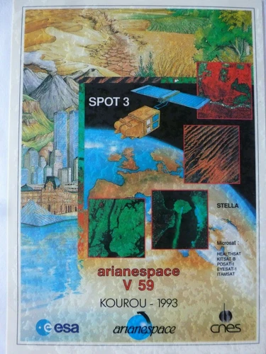 FUSEE ARIANE KOUROU 1993 SPOT 3 VOL 59 STICKER STICKER VINTAGE SPACE