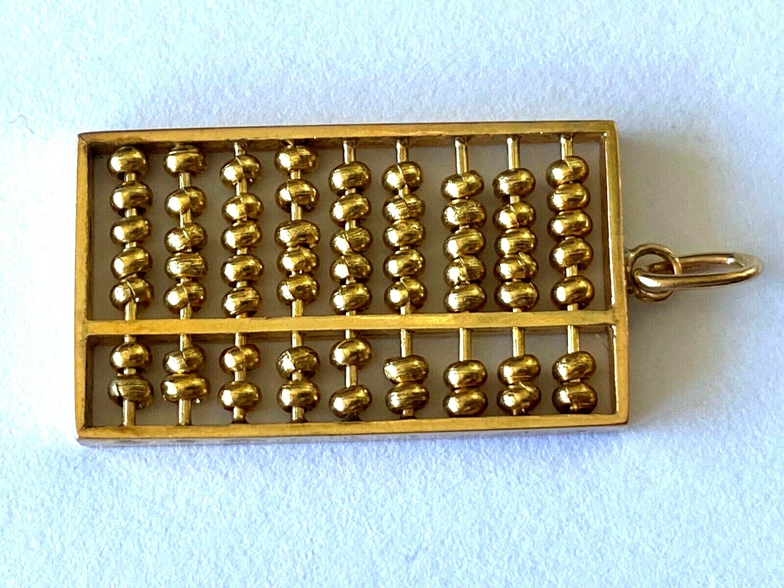 Solid 14K Yellow Gold Working Abacus Moveable Bea… - image 7