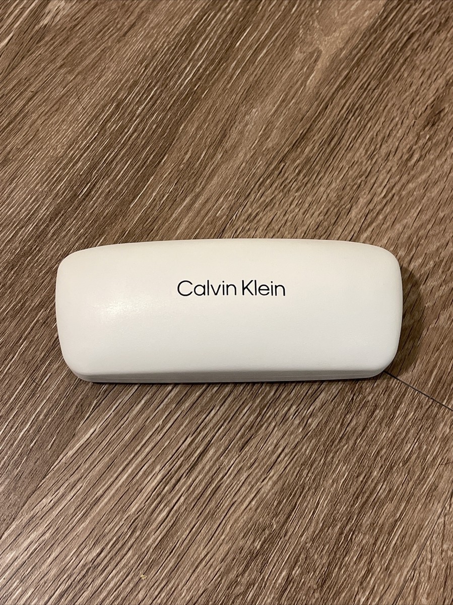 Large Calvin Klein White Clamshell Sunglasses Eyeglasses Glasses Case CK