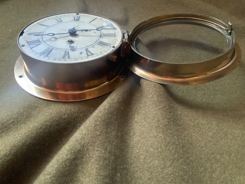 Chelsea Clock WWI Era Brass Ship’s Clock - Running 8” - Picture 5 of 16
