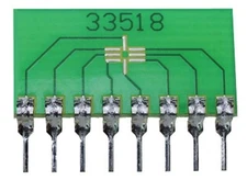 8 Pin SIP Surface Mount Adapter for FAIRCHILD 8LD, MICROPAK 1.6MM SQ, etc, 