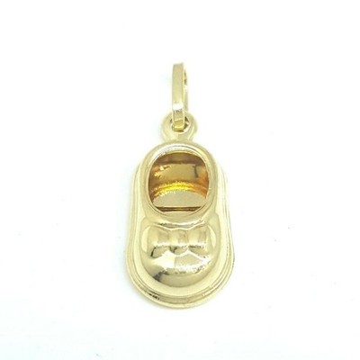 Neu 14K Gelbgold hohl 3D klassischer Schuh Charm Anhänger Geschenk feiner Schmuck 1,4g