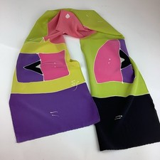 Vintage 1980s-2000 Boutique Artist Design Silk Scarf Wrap