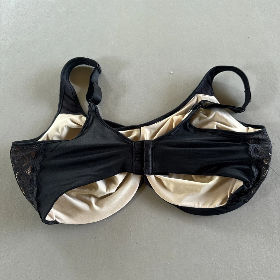 Bali Comfort Cool Comfort Fabric Black Unlined Bra Size 38G 1004 Minimizer - Image 2 of 3