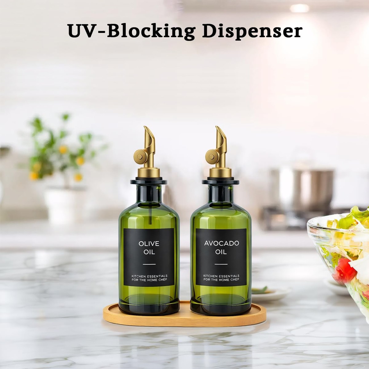 Gelury Olive Oil Dispenser Set, 2 x 11.8oz Deep 11.8 Ounces