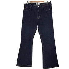 Zara High Rise Dark Wash BootCut Jeans Size 12 NEW Y2K Flare Casual Minimalist