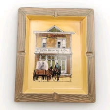 Vintage 1980 Enesco Ceramic Wright, Beverley & Co. Old-West Ashtray