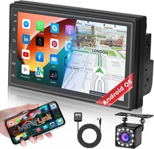 Hikity Double Din Android Car Stereo Sat Nav 7 Inch Bluetooth/AHD Rear 1GB+32GB