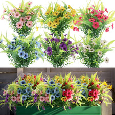 Artificial Outdoor Plants 12 Bundles Fake Boston Fern with Eucalyptus Flowers Fa