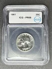 1961 Proof Washington Quarter ICG PR-68, Buy 3 Items, Get $5 Off!