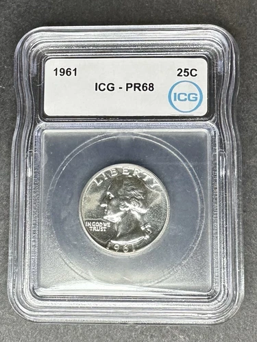 1961 Proof Washington Quarter ICG PR-68, Buy 3 Items, Get $5 Off!