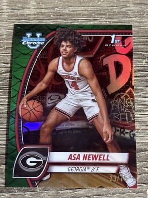 2024-25 Bowman University Chrome #8 Asa Newell Green Reptilian Refractor #/75