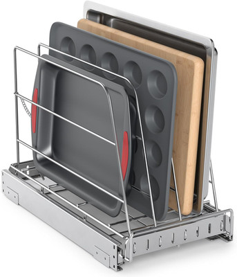Pull Out Cabinet Organizer for Cutting Board, Cookie Sheet, Baking Sheet, Stainl