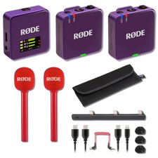 Rode Wireless GO Gen 3 Wireless Mic System Purple with 2x Red Interview GO