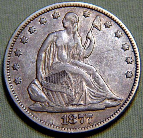 1877 United States Silver Seated Liberty Half Dollar - EF Full Liberty Lot 1198