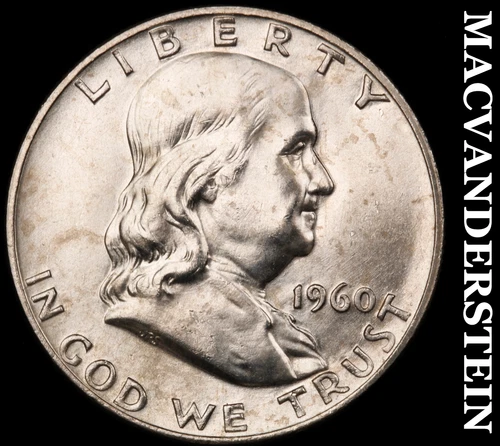 1960-D Franklin Half Dollar- Silver- Choice Gem Brilliant Unc+++ Luster #J2549
