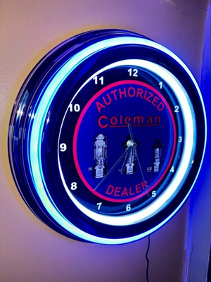 #ad #ad Coleman Camping Lanterns Sporting Goods Store Neon Style Retro LED Clock Sign $142.99