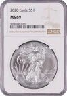 2020 Eagle S$1 MS69 NGC 5946049-033 Brown Label