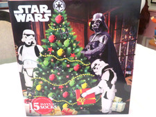 ADVENT CALENDAR OF STAR WARS MEN'S SOCKS - 15 PAIRS - 7 CREW  8 LOW CUT NIB