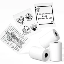 Sticker Paper- for T02/M02X/M02L/Y02C/Q02 Mini Printer, White Thermal Sticker...