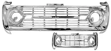 1969-1977 Ford Bronco Grille Without Logo Chrome Plated Dynacorn 3725D