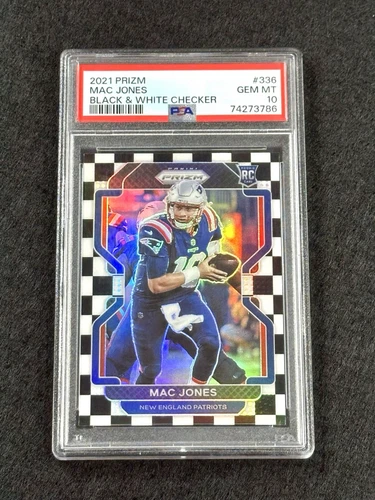 2021 Prizm MAC JONES Rookie Black & White Checker Prizm RC #336 PSA 10 - LOW POP