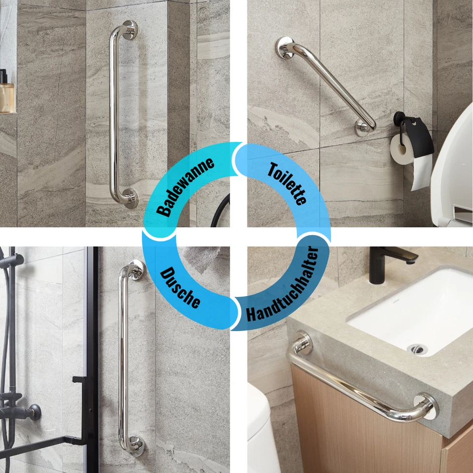 Badewannengriff Haltegriff Edelstahl Handgriff Duschgriff Senioren Griff Chrom - Bild 3 von 4