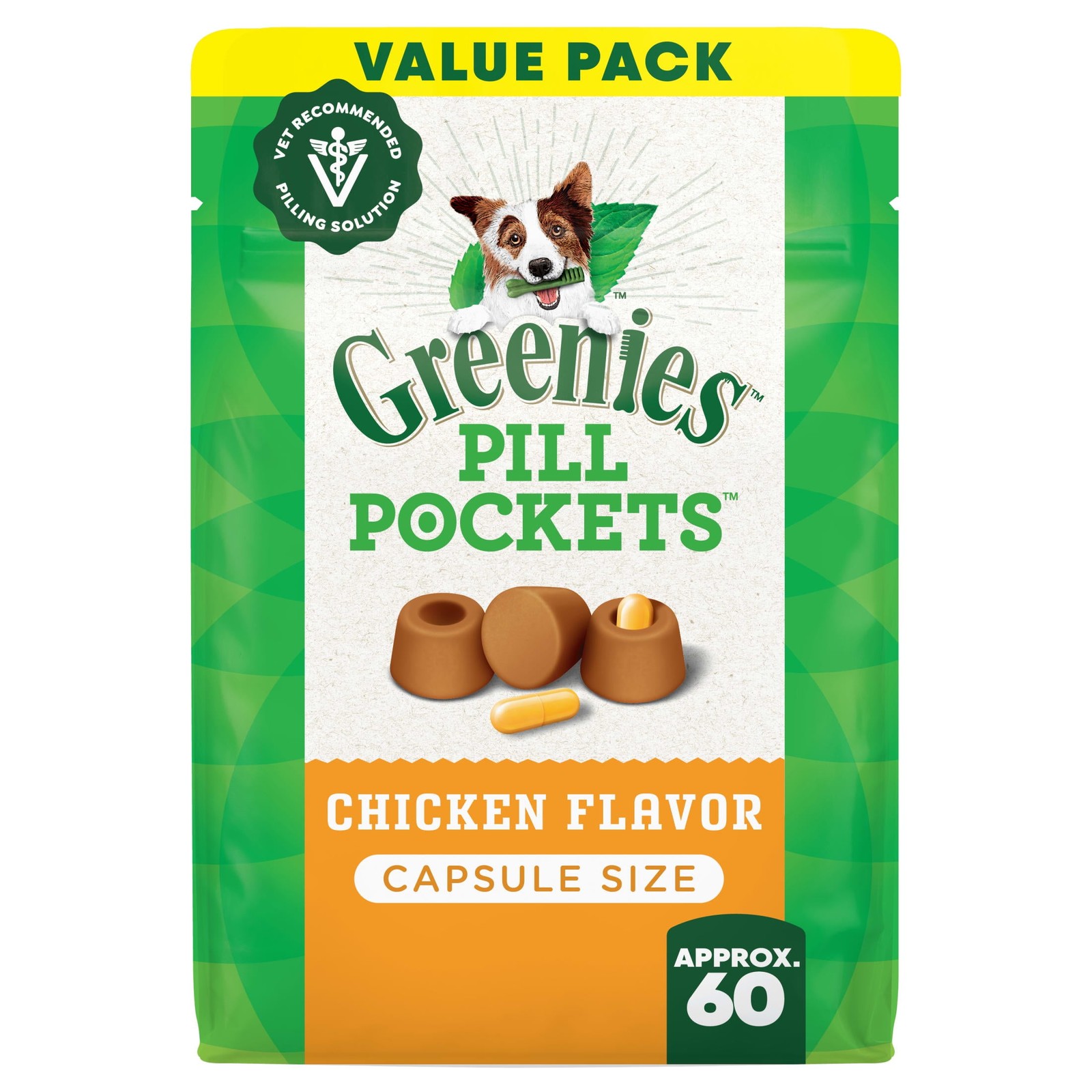 Greenies Chicken Flavor Large Pill Pockets for Dogs 7.9 oz 30 Count