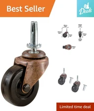 2-Pack Medium Duty Stem Casters with Copper Finish - Perfect for Hard Floors