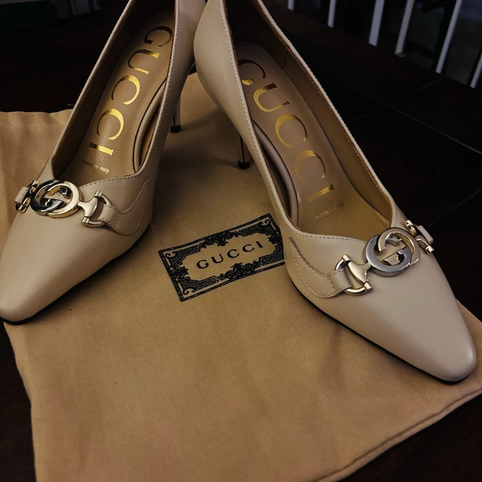 Gucci Women’s  Zumi Nude 4 Inch Pumps Size 36 - Image 3 of 4