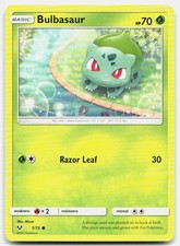 Shining Legends Bulbasaur 1/73 NM Pokemon Common Tcg Card