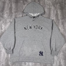 VINTAGE New York Yankees Hoodie Mens 2XL MLB Center Swoosh Nike Sweatshirt Y2K