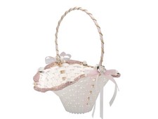 Blumenkörbchen Streukörbchen Rosa Weiß Vintage Blumenkind Hochzeit