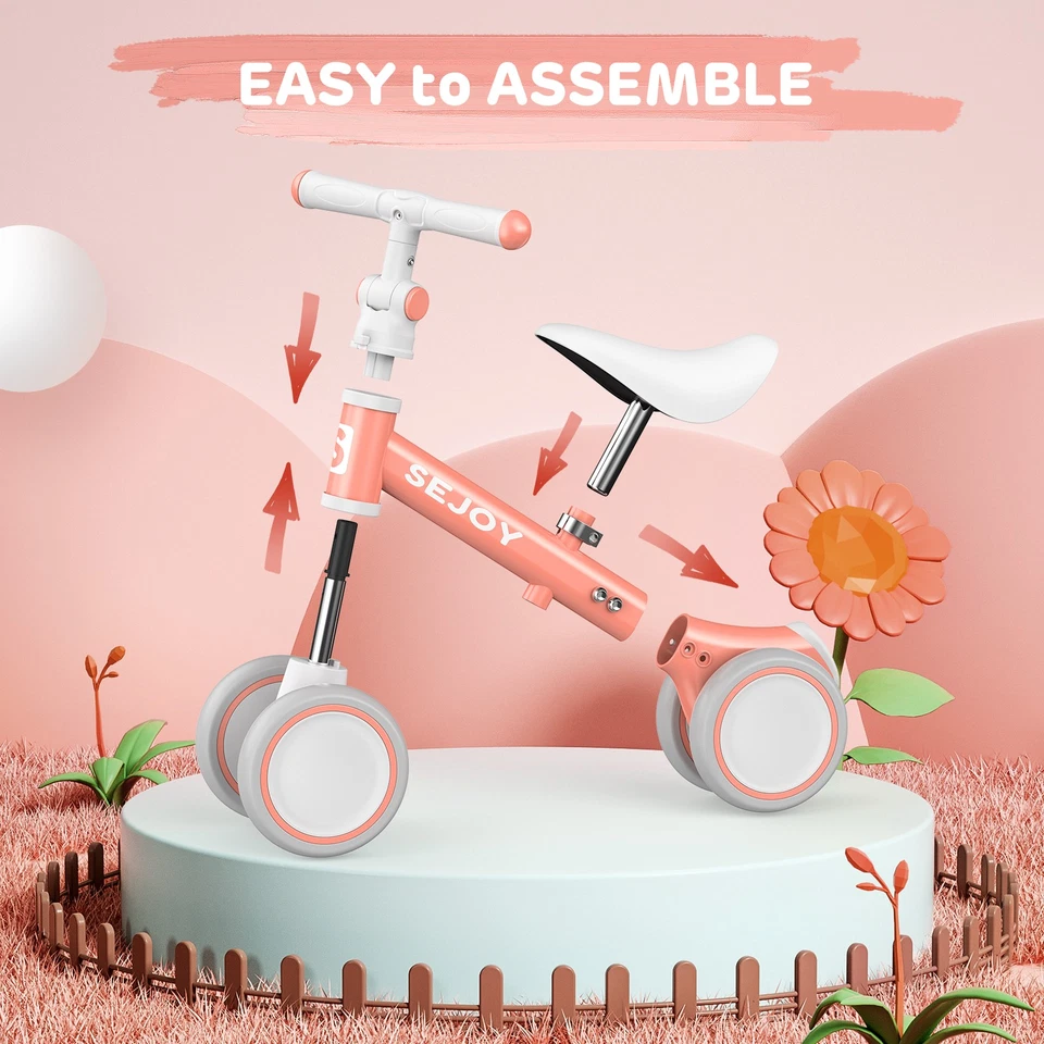 SEJOY Kinder Laufrad ab 1 Jahr Lauflernrad Spielzeug Erstes Fahrrad mit 4 Rädern - Bild 4 von 4